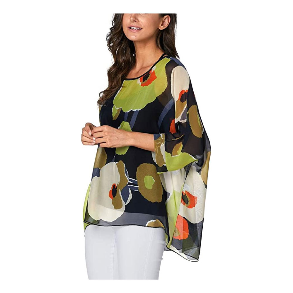 Tunics Blouses for Women Batwing Boho Summer Shirt Tops