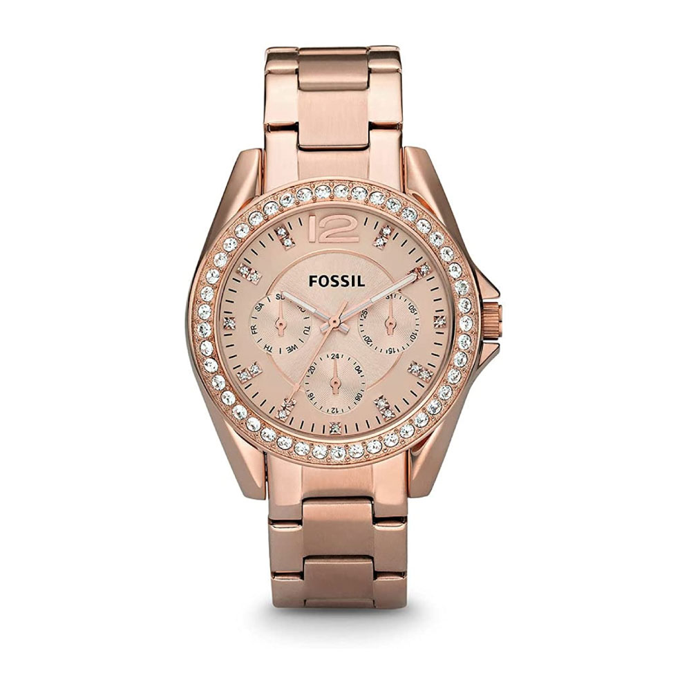Women's Gemstone Inspiration Rose Gold Stainless Steel Watch