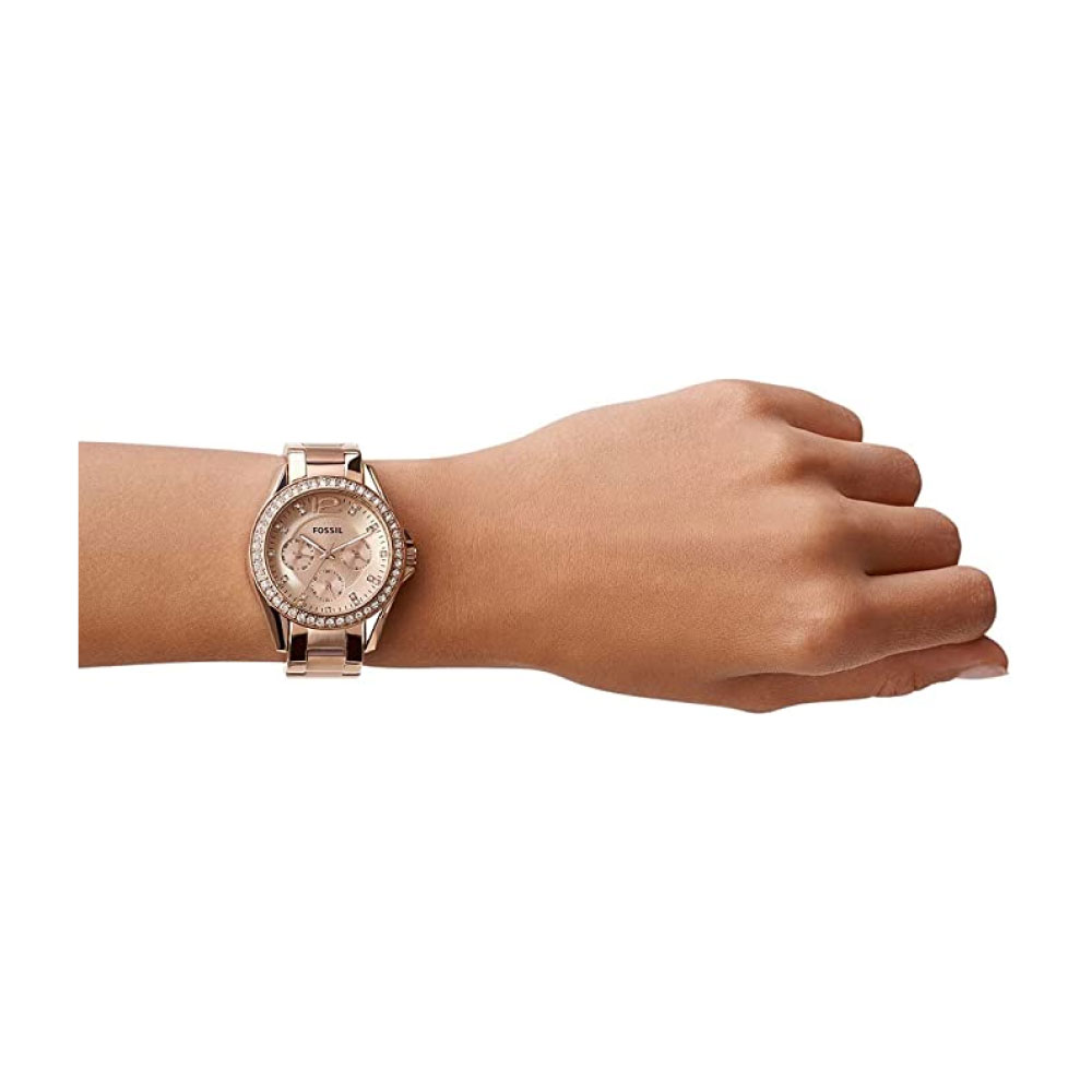 Women's Gemstone Inspiration Rose Gold Stainless Steel Watch