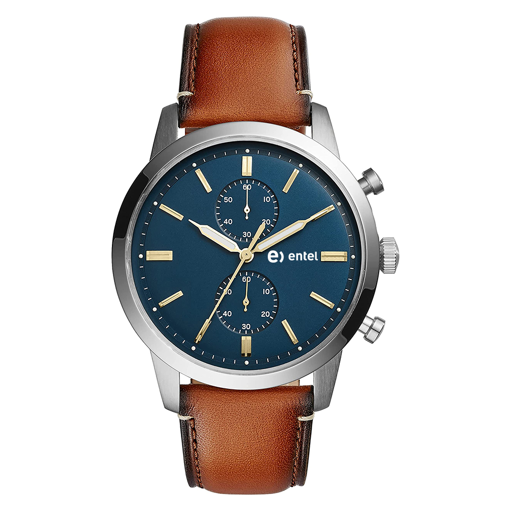 Men's Townsman Stainless Steel and Leather Casual Quartz Chronograph Watch