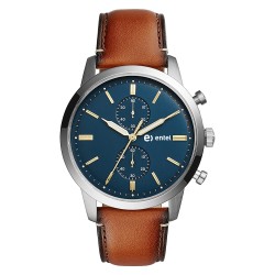 Men's Townsman Stainless Steel and Leather Casual Quartz Chronograph Watch