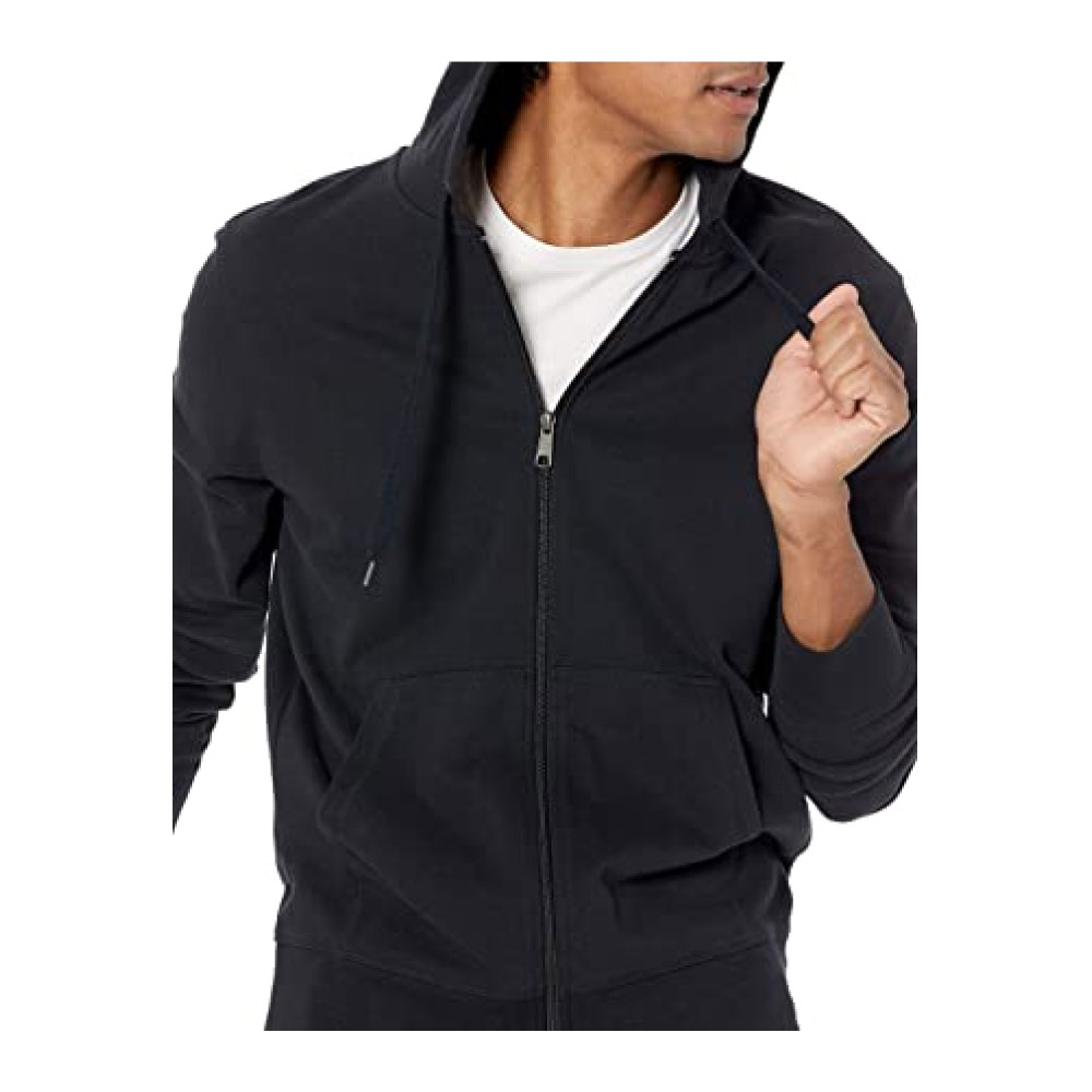 Lightweight French Terry Full-Zip Hooded Sweatshirt