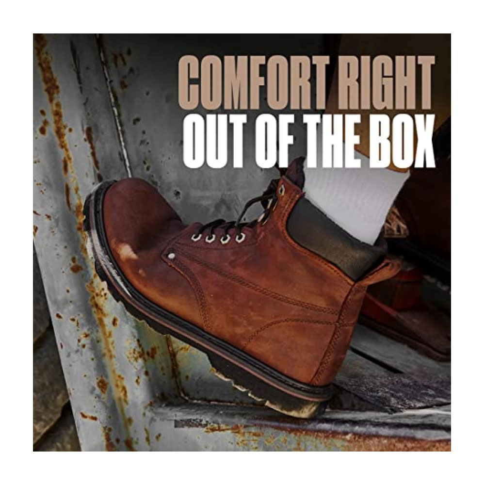 Men's Soft Toe Oil Full Grain Leather Work Boots Construction Rubber Sole