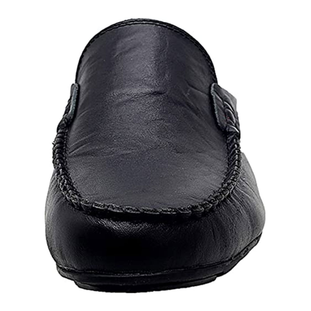 Mens Mules Clog Slippers Breathable Punching Leather Slip on Shoes Casual Loafers
