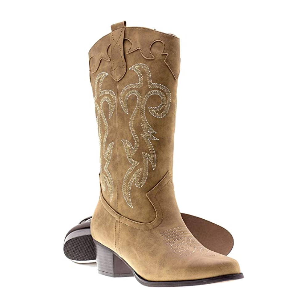 Women's Classic Pointed Toe Embroidered Western Rodeo Cowboy Boots