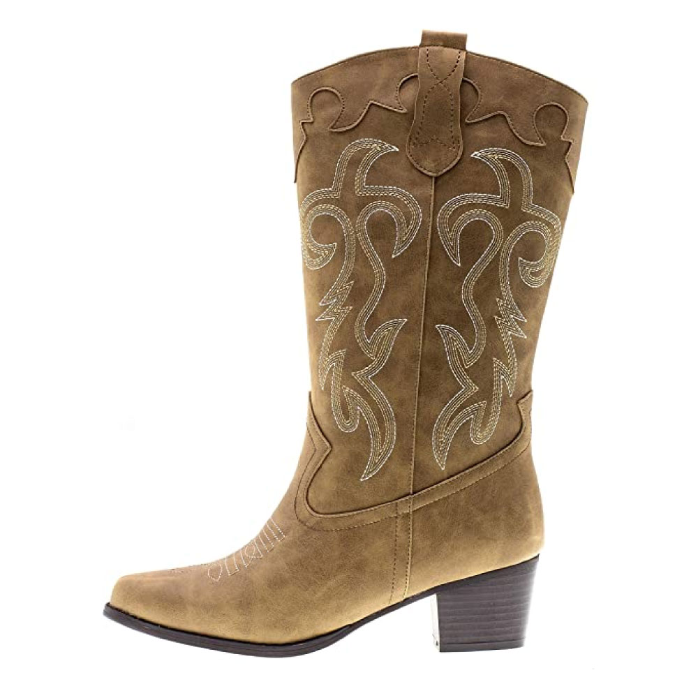 Women's Classic Pointed Toe Embroidered Western Rodeo Cowboy Boots