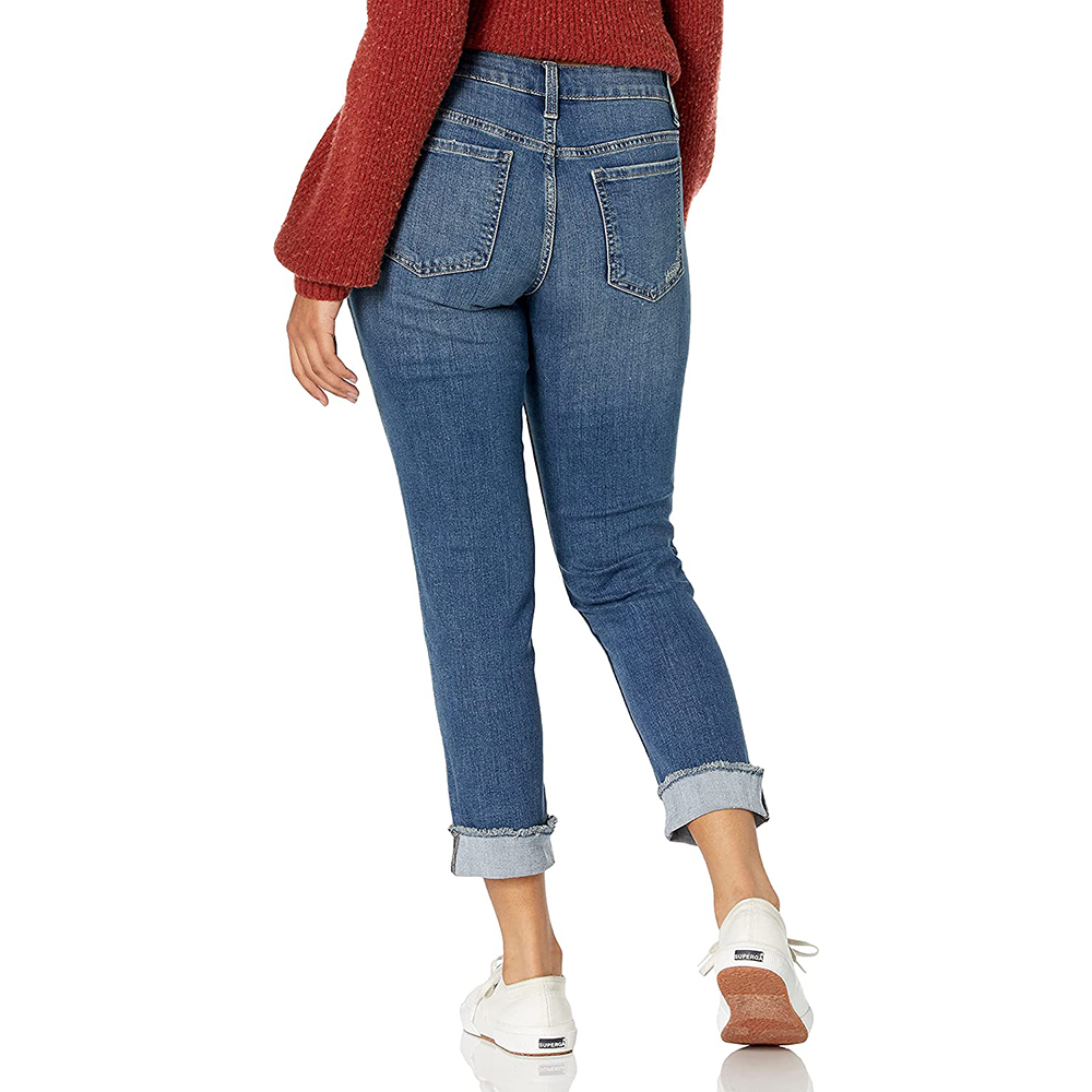 Women's Fringe Cuff Boyfriend Jean