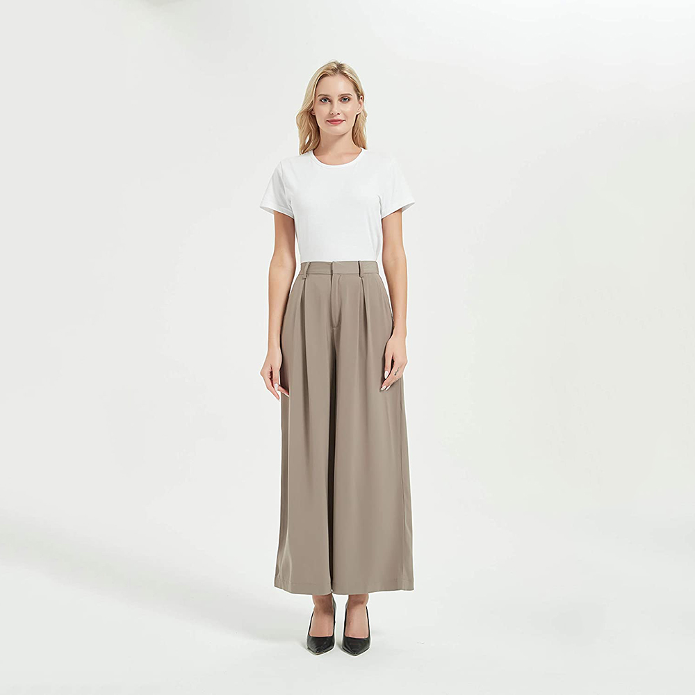 Women High Waist Casual Wide Leg Long Palazzo Pants Trousers