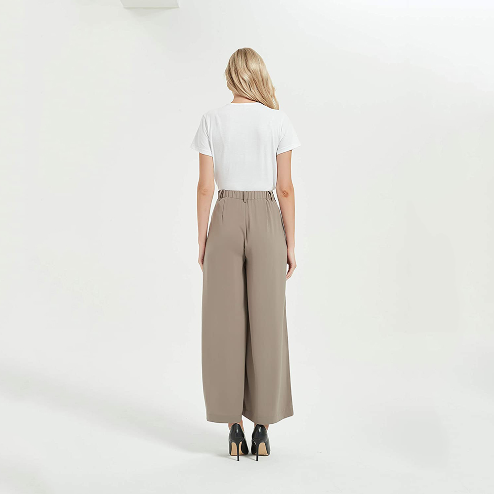 Women High Waist Casual Wide Leg Long Palazzo Pants Trousers