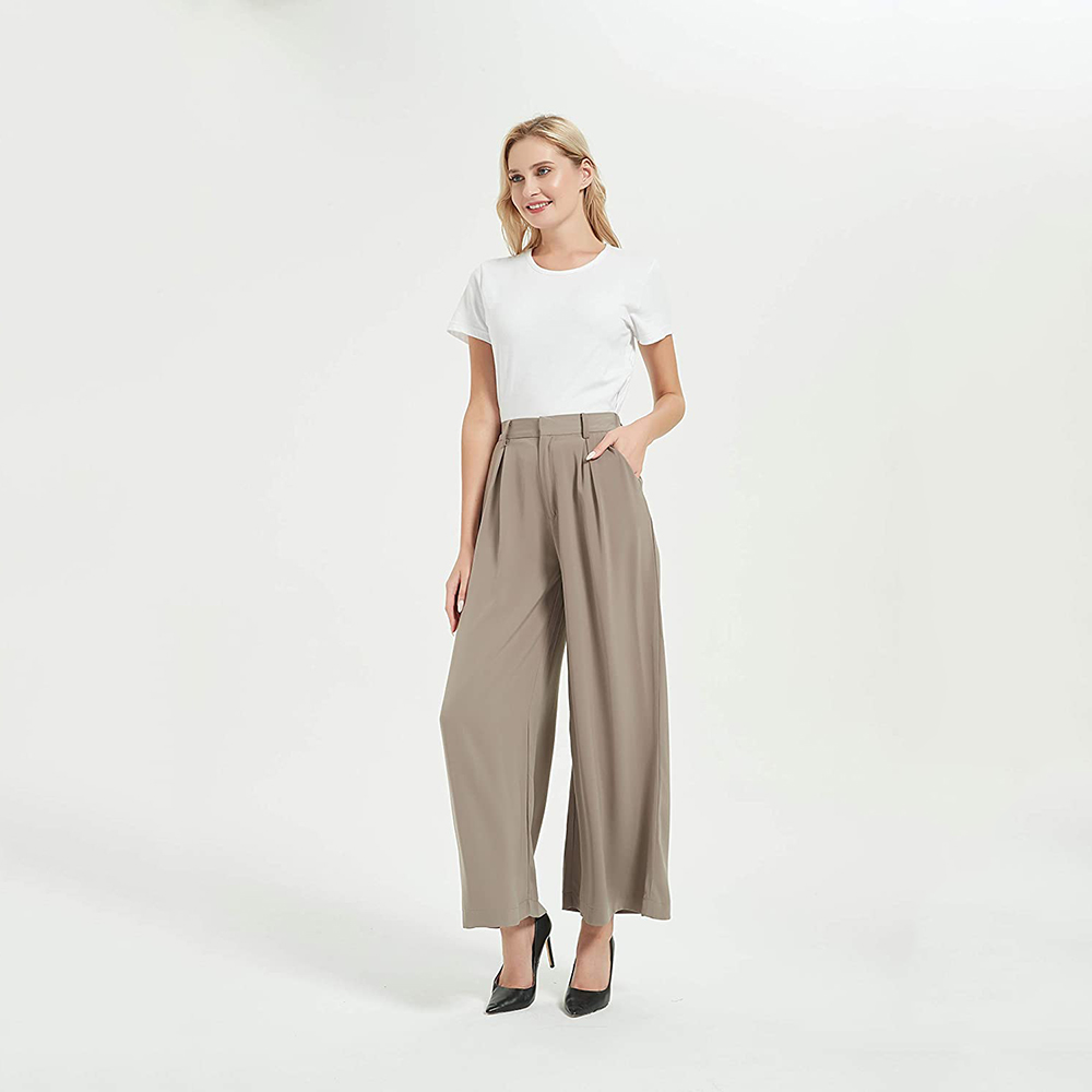 Women High Waist Casual Wide Leg Long Palazzo Pants Trousers