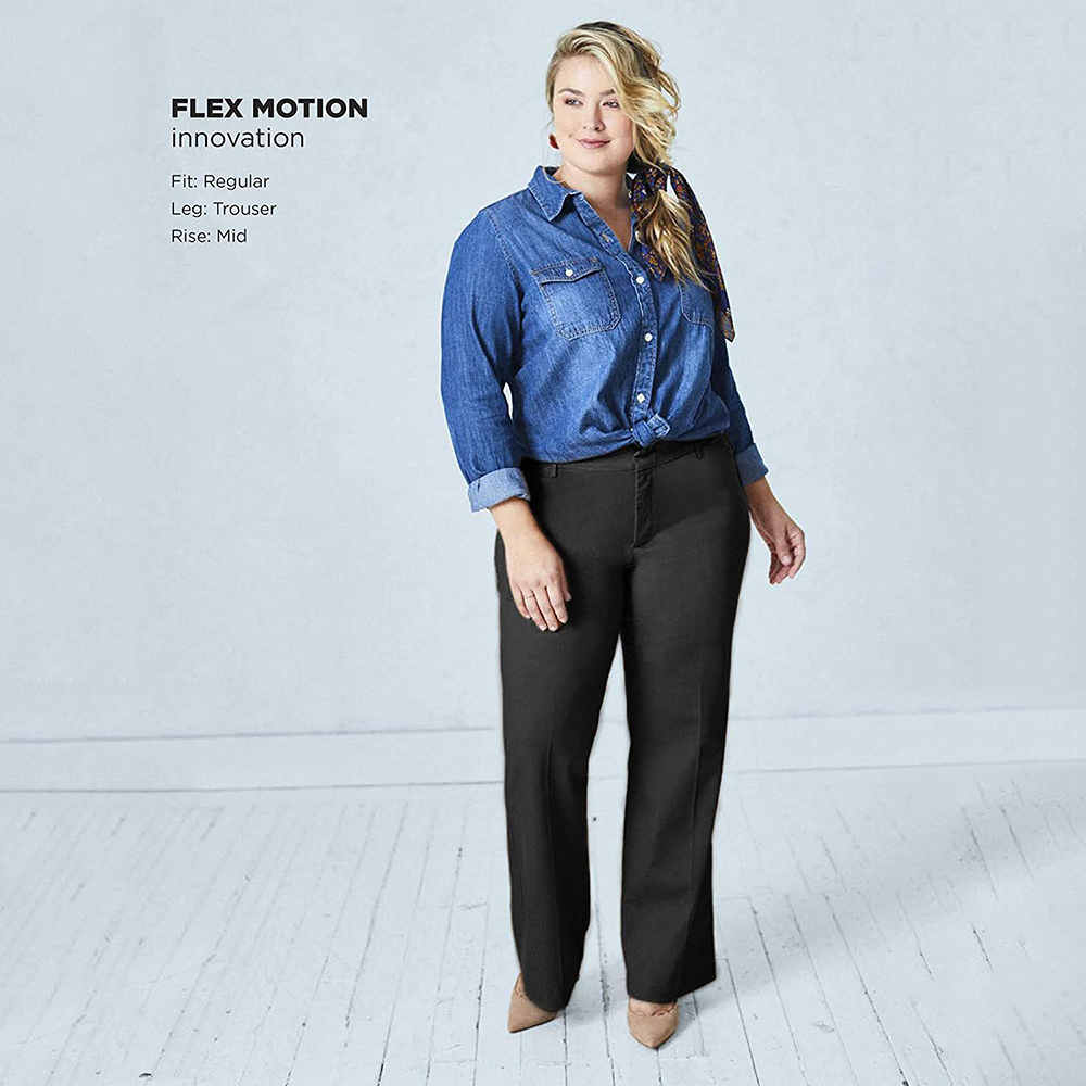 Women's Plus Size Flex Motion Regular Fit Trouser Pant