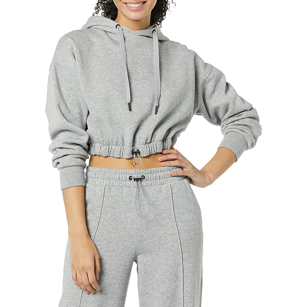 Super Soft Cropped Length Hoodie Sweatshirt