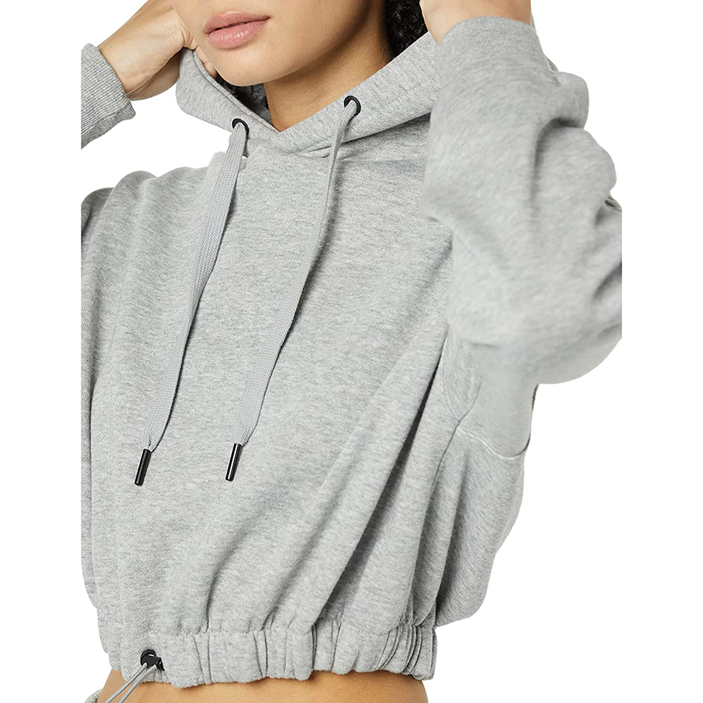 Super Soft Cropped Length Hoodie Sweatshirt