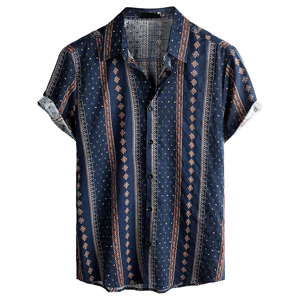 Mens Floral Hawaiian Shirts Short Sleeve Button Down Beach Shirts