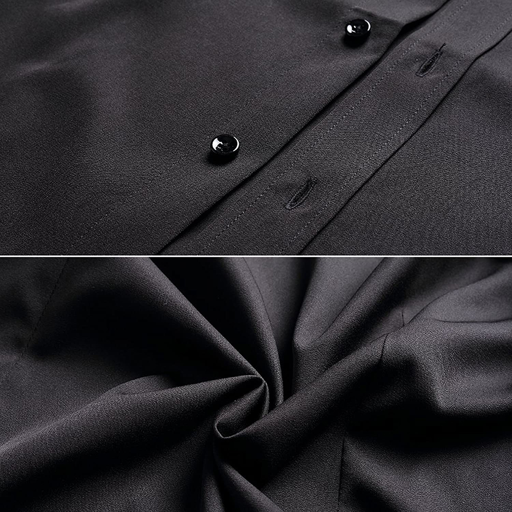 Mens Dress Shirts, Fitted Bamboo Fiber Short Sleeve Elastic Casual Button Down Shirts