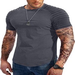 Fashion Tee Short Sleeve Athletic Workout Gym Slim Fit