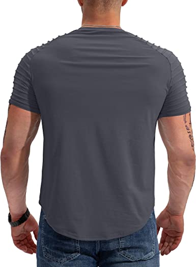 Fashion Tee Short Sleeve Athletic Workout Gym Slim Fit