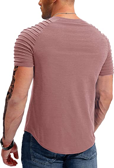 Fashion Tee Short Sleeve Athletic Workout Gym Slim Fit
