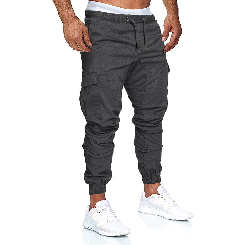 Mens Pants Cargo Joggers Sweatpants Casual Pant Slim Fit Chino Trousers with Pockets