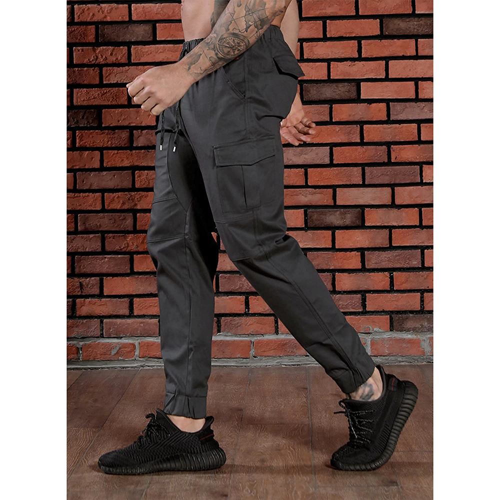 Mens Pants Cargo Joggers Sweatpants Casual Pant Slim Fit Chino Trousers with Pockets