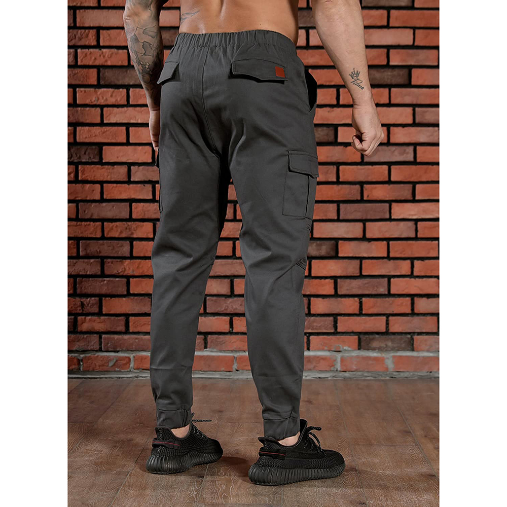Mens Pants Cargo Joggers Sweatpants Casual Pant Slim Fit Chino Trousers with Pockets