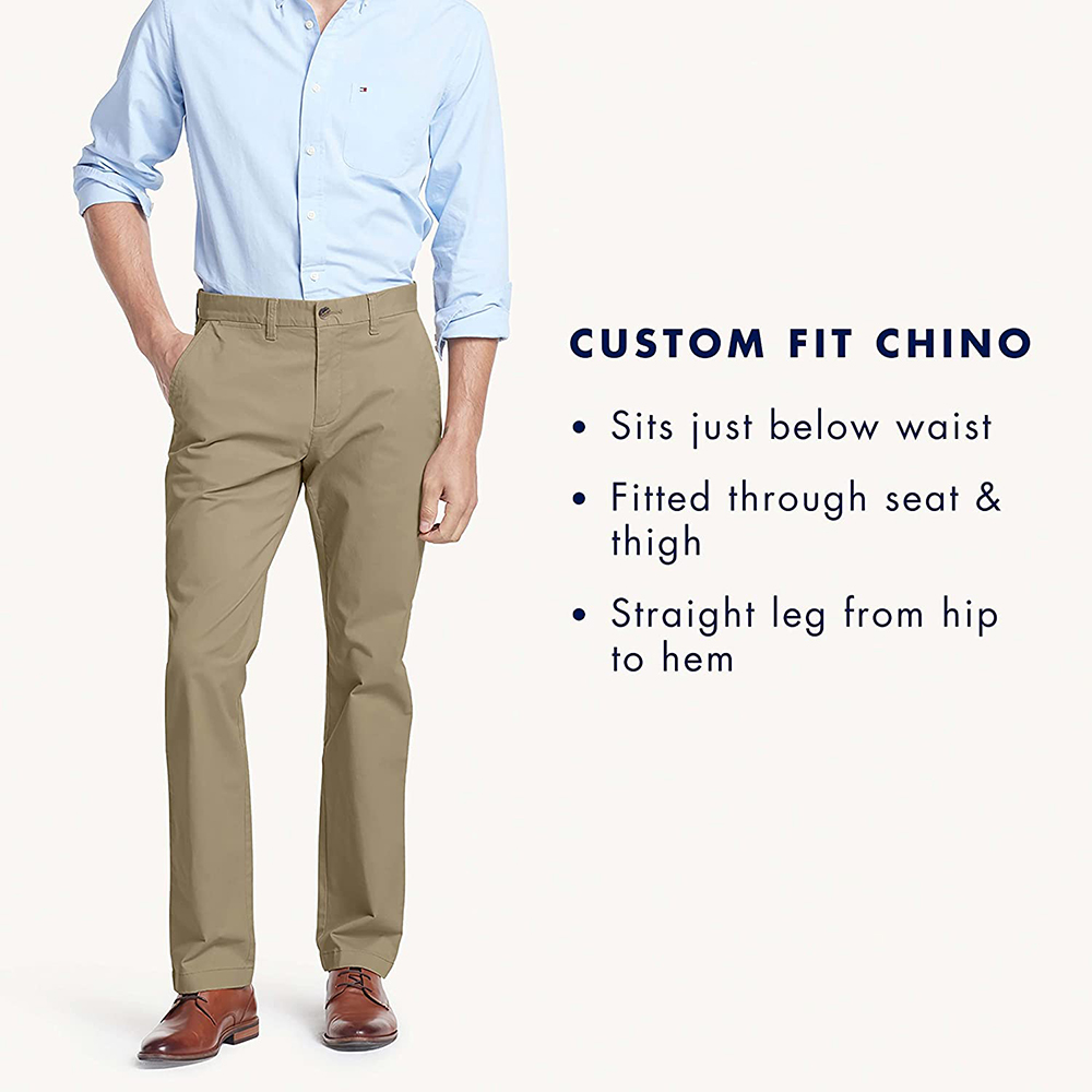 Men's Comfort Stretch Cotton Chino Pants in Custom Fit
