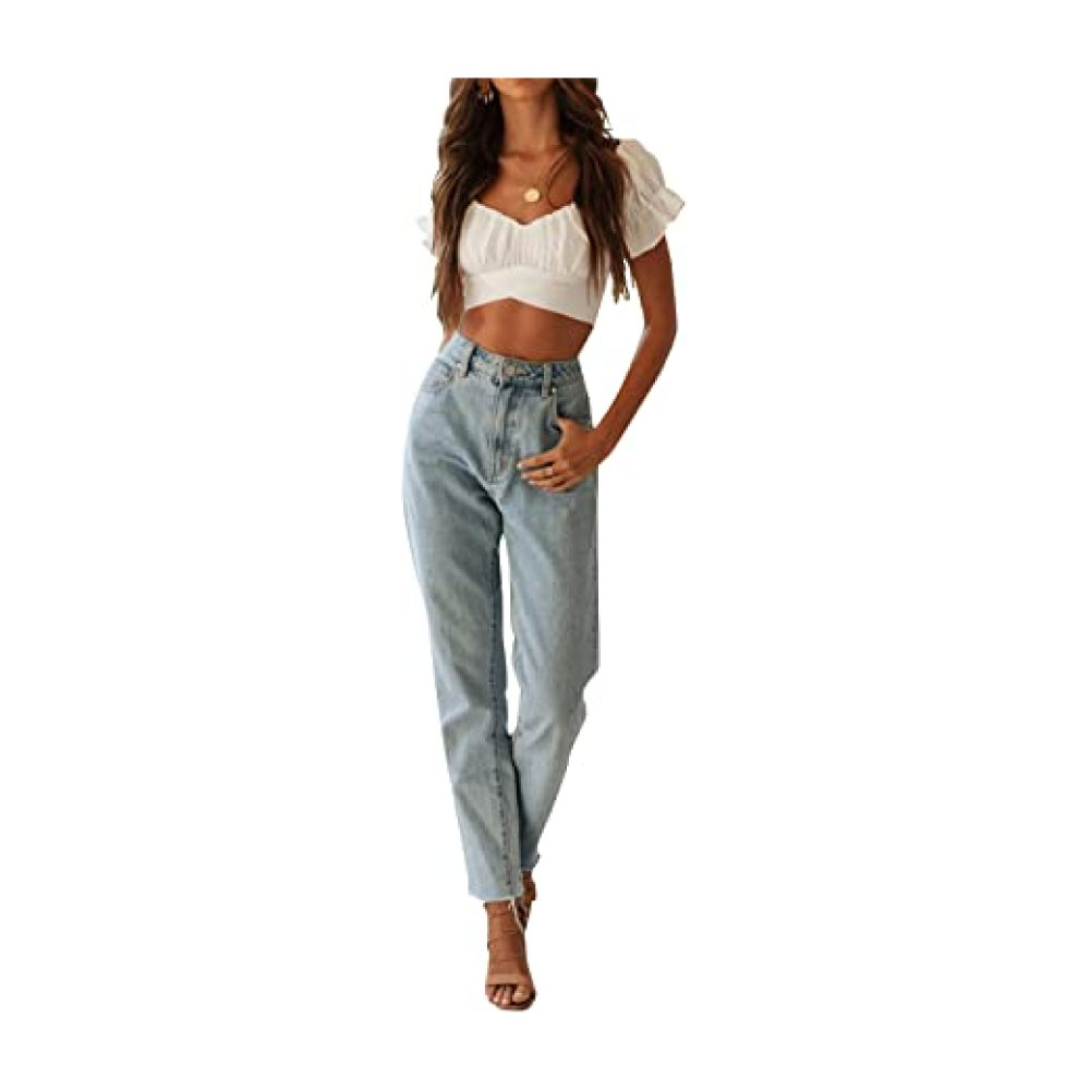 Ruffle Short Sleeve Tie Up Back Crop Top Off Shoulder Bardot Blouse
