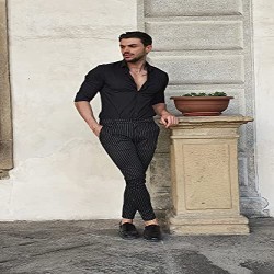 Mens Casual Pants with Pockets Chinos Pants Men Slim Fit