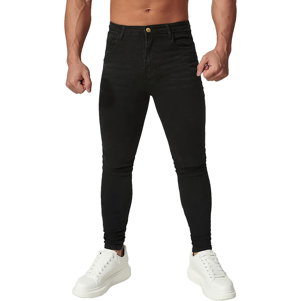 Men's Skinny Slim Fit Ripped Distressed Stretch Jeans Pants