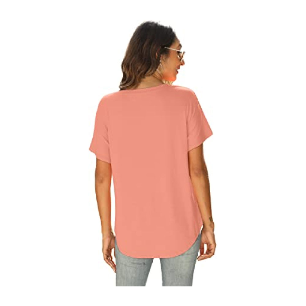 Summer Tops for Women V Neck Tshirts Short Sleeve Tees Shirts Loose Fit Casual