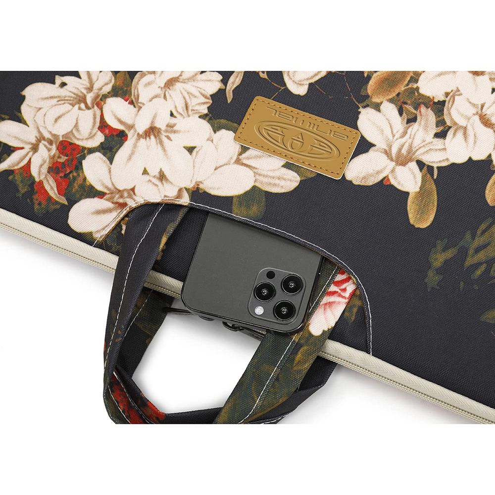 Dachee Black Peony Patten Waterproof Laptop Shoulder Messenger Bag Case Sleeve