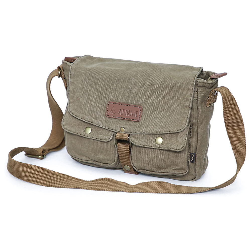 Canvas Messenger Bag - Vintage Crossbody Shoulder Bag Military Satchel