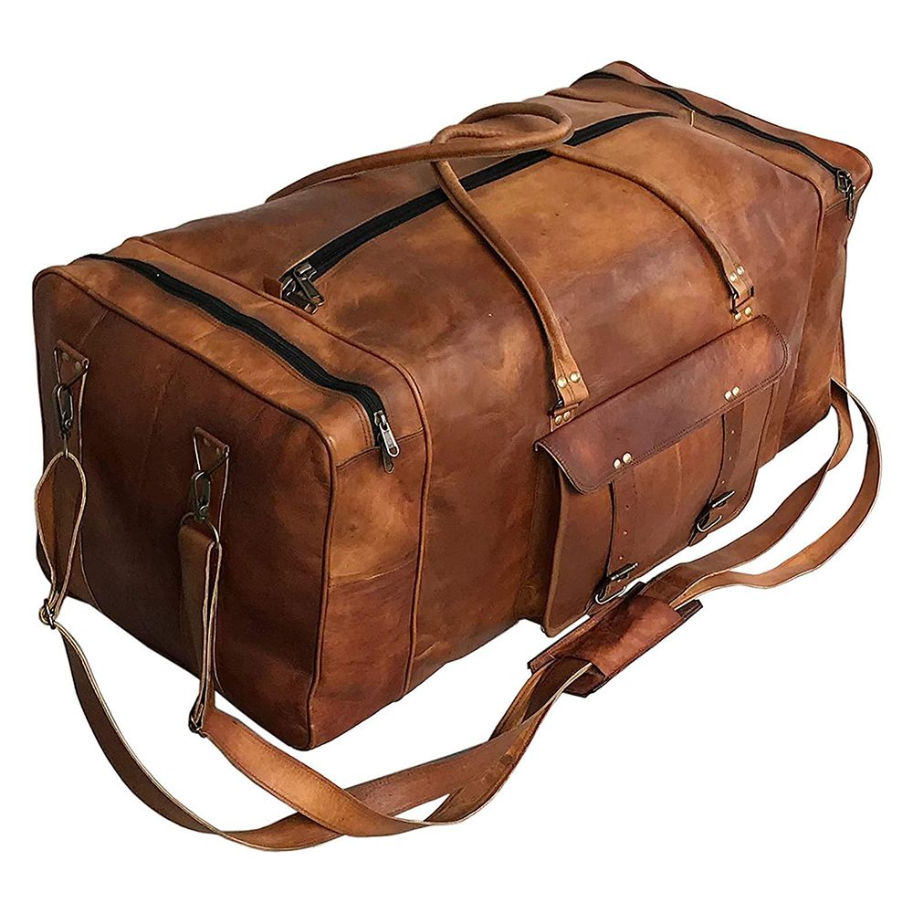 Large Leather 32 Inch Luggage Handmade Duffel Bag