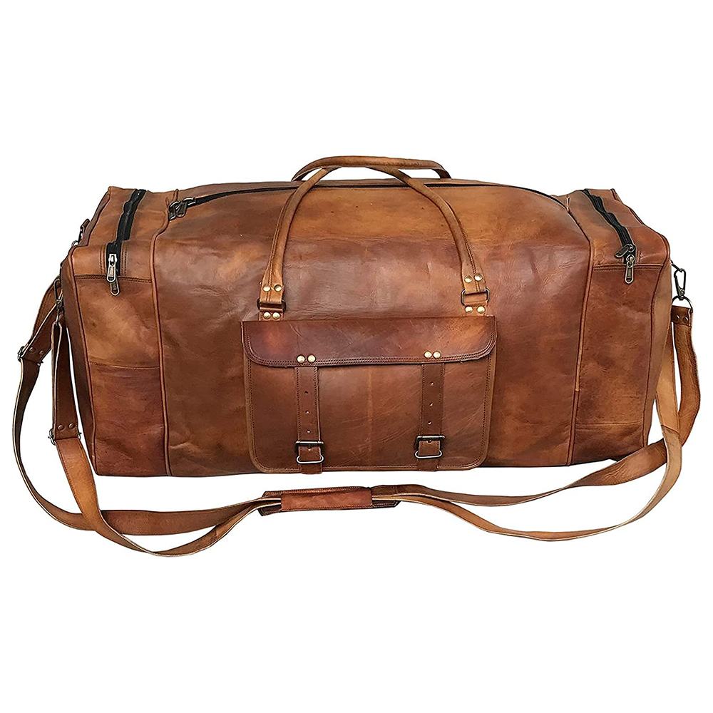Large Leather 32 Inch Luggage Handmade Duffel Bag