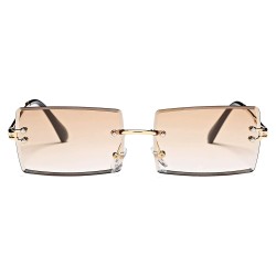 Rectangle Sunglasses for Men/Women Small Rimless Square Shade Eyewear