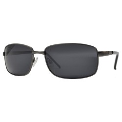 Wide Rectangular Metal Frame Polarized Sunglasses
