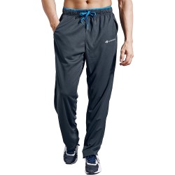 Men's Sweatpants with Zipper Pockets Open Bottom Athletic Pants for Jogging