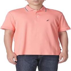 Men's Classic Fit Short Sleeve Dual Tipped Collar Polo Shirt