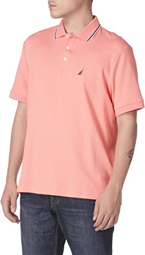 Men's Classic Fit Short Sleeve Dual Tipped Collar Polo Shirt