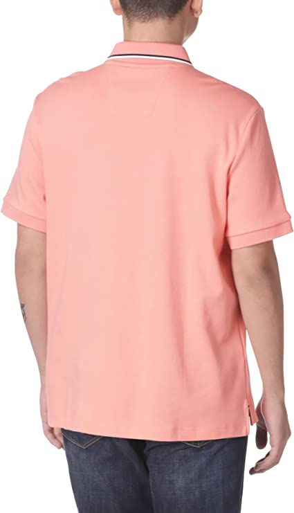 Men's Classic Fit Short Sleeve Dual Tipped Collar Polo Shirt