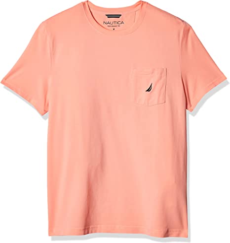 Men's Solid Crew Neck Short-Sleeve Pocket T-Shirt