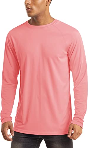 Men's Long Sleeve Shirts UPF 50+ UV Sun Protection Athletic Shirts for Hiking Running Workout Rash Guard