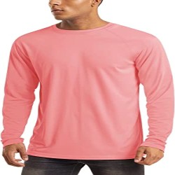 Men's Long Sleeve Shirts UPF 50+ UV Sun Protection Athletic Shirts for Hiking Running Workout Rash Guard