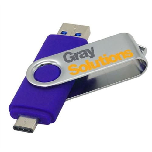 Multi-port Type-C Rotating Swivel USB Drive - 2GB To 256GB