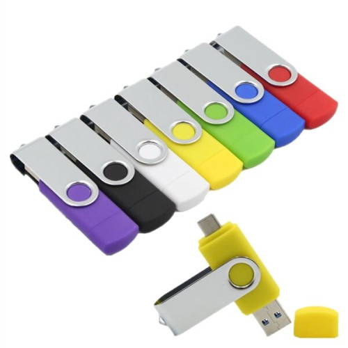 Multi-port Type-C Rotating Swivel USB Drive - 2GB To 256GB