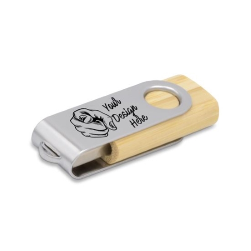Wooden Swivel USB Drive - 2GB To 256GB