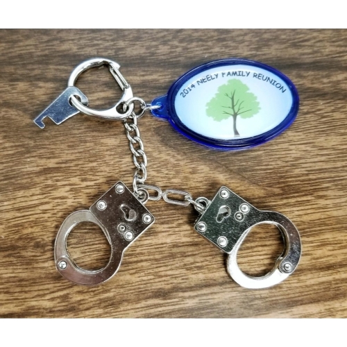 Metal Plastic Mini Handcuff Key Chain