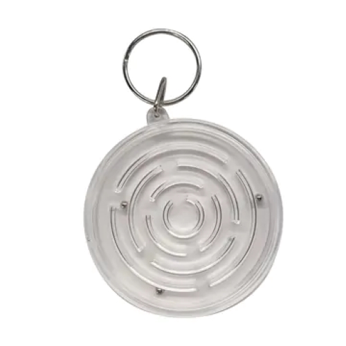 Round Maze Puzzle Keychain