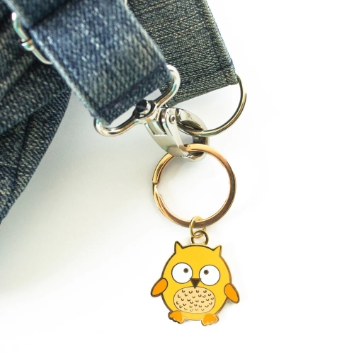 Enamel Owl Keychain