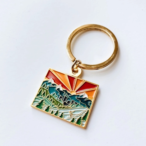 Gold Enamel Keychain